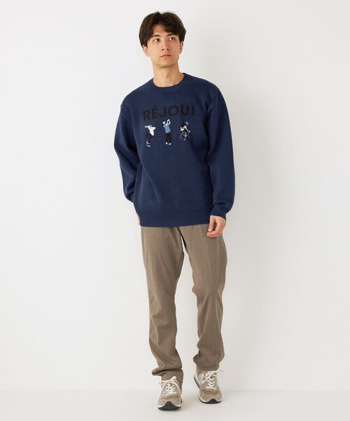 SHIPS Colors(シップス カラーズ)の「SHIPS Colors:〈洗濯機可能〉ソウガラ ジャカード ニット(ニット/セーター・メンズ・ベージュ/ブラック/オフホワイト/グレー/オリーブ/ブラウン/その他/ネイビー・MEDIUM/LARGE)」の10枚目の写真