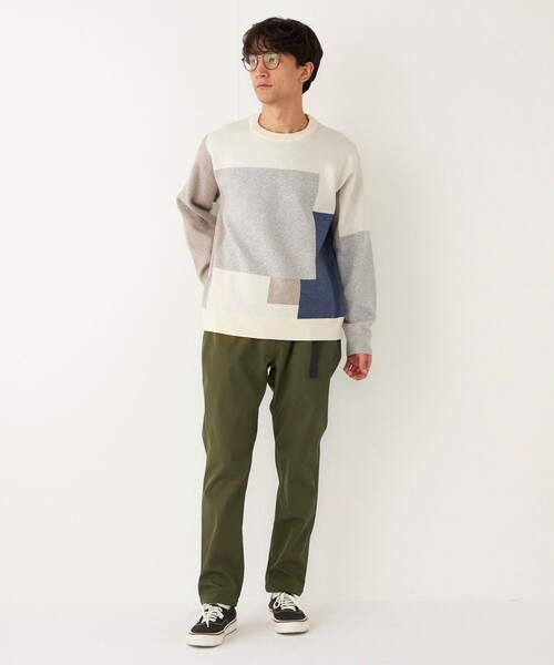 SHIPS Colors(シップス カラーズ)の「SHIPS Colors:〈洗濯機可能〉ソウガラ ジャカード ニット(ニット/セーター・メンズ・ベージュ/ブラック/オフホワイト/グレー/オリーブ/ブラウン/その他/ネイビー・MEDIUM/LARGE)」の11枚目の写真