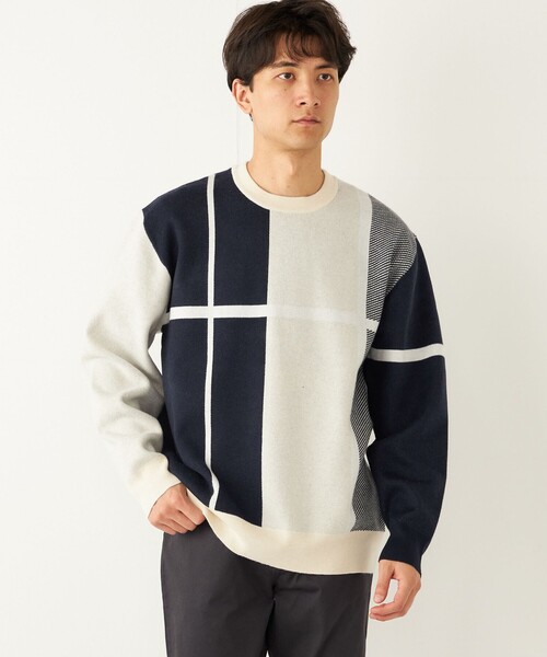 SHIPS Colors(シップス カラーズ)の「SHIPS Colors:〈洗濯機可能〉ソウガラ ジャカード ニット(ニット/セーター・メンズ・ベージュ/ブラック/オフホワイト/グレー/オリーブ/ブラウン/その他/ネイビー・MEDIUM/LARGE)」の13枚目の写真