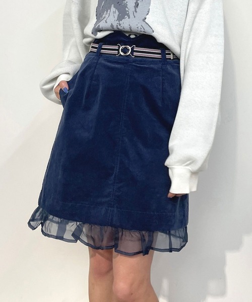 NICOLE CLUB(ニコル クラブ)の「2WAYコーデュロイスカート(スカート・レディース・ブルー/チャコールグレー/ブラウン系・MEDIUM)」の2枚目の写真