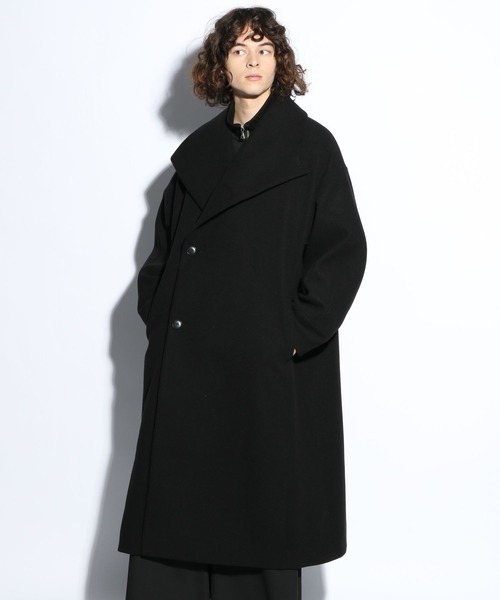 HARE(ハレ)の「ウーリーテックBIGカラーオーバーコート(HARE)(ステンカラーコート・メンズ・ベージュ/ブラック・SMALL/MEDIUM)」の21枚目の写真