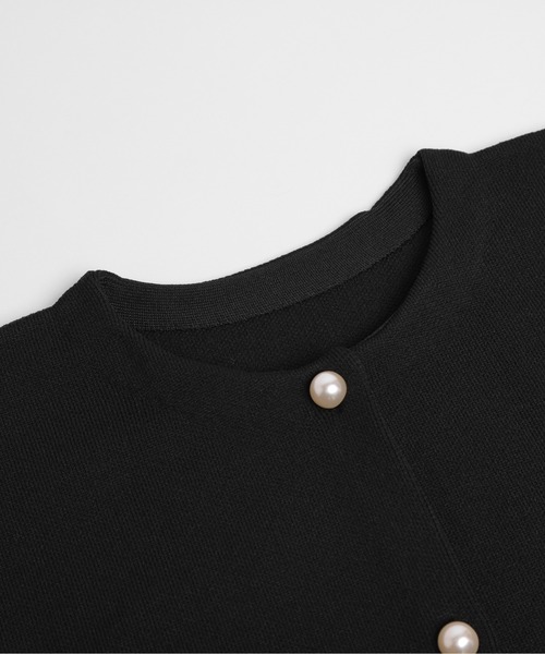 Lajour（ラジュール）の「日本製 ニットカーディガン（カーディガン/ボレロ・レディース・ホワイト/ブラック・フリー）」の3枚目の写真