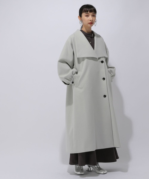 HARE（ハレ）の「ウーリーテックビッグカラーロングコート(HARE