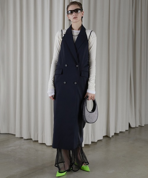 PRANK PROJECT（プランクプロジェクト）の「テーラードジレドレス / Tailored Gilet Dress（ジャンパースカート・レディース・ブラック/グレー・FREE）」の2枚目の写真