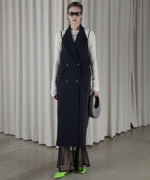 PRANK PROJECT（プランクプロジェクト）の「テーラードジレドレス / Tailored Gilet Dress（ジャンパースカート・レディース・ブラック/グレー・FREE）」の6枚目の写真