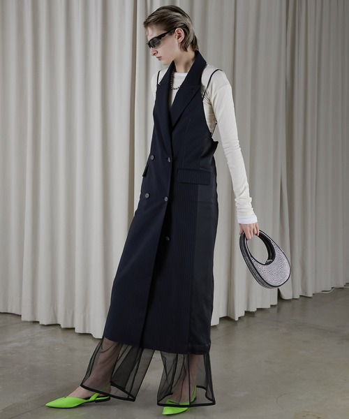 PRANK PROJECT（プランクプロジェクト）の「テーラードジレドレス / Tailored Gilet Dress（ジャンパースカート・レディース・ブラック/グレー・FREE）」の7枚目の写真