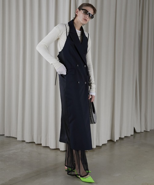 PRANK PROJECT（プランクプロジェクト）の「テーラードジレドレス / Tailored Gilet Dress（ジャンパースカート・レディース・ブラック/グレー・FREE）」の9枚目の写真