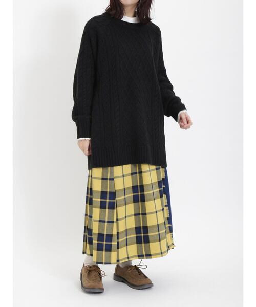 Samansa Mos2（サマンサ モスモス）の「配色チェック柄ラップ風スカート（スカート・レディース・イエロー/レッド/ベージュ/ブルー・F）」の18枚目の写真