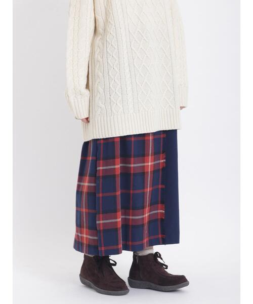 Samansa Mos2（サマンサ モスモス）の「配色チェック柄ラップ風スカート（スカート・レディース・イエロー/レッド/ベージュ/ブルー・F）」の22枚目の写真