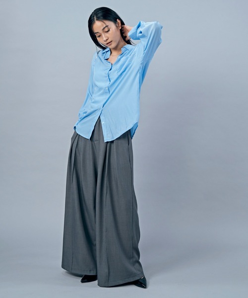 LIENCOEUR（リアンクール）の「ドロップダウンルーズシアーシャツ（シャツ/ブラウス・レディース・ライトブルー/ホワイト・SMALL/MEDIUM）」の18枚目の写真