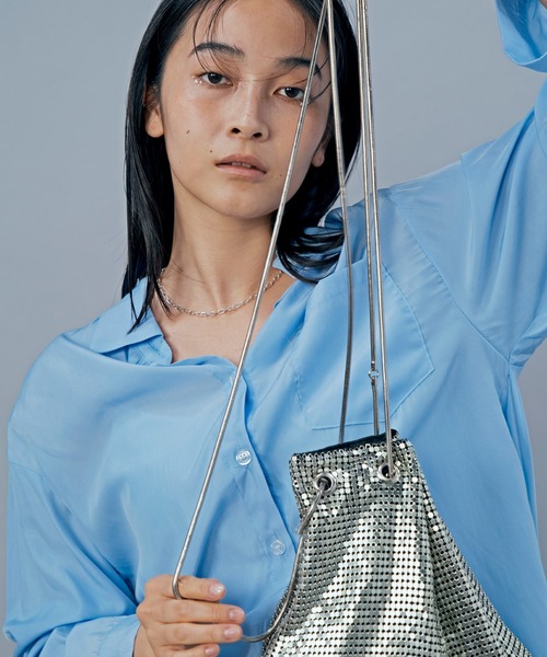 LIENCOEUR（リアンクール）の「ドロップダウンルーズシアーシャツ（シャツ/ブラウス・レディース・ライトブルー/ホワイト・SMALL/MEDIUM）」の8枚目の写真