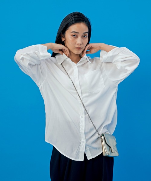 LIENCOEUR（リアンクール）の「ドロップダウンルーズシアーシャツ（シャツ/ブラウス・レディース・ライトブルー/ホワイト・SMALL/MEDIUM）」の19枚目の写真