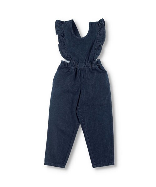 EDWIN（エドウィン）の「【Ou? by EDWIN】フリルサロペット（サロペット/オーバーオール・キッズ・ネイビー・110/150/100/120/130/140）」の3枚目の写真