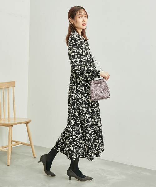 ROPE' PICNIC（ロペピクニック）の「フラワープリントリボンワンピース（ワンピース・レディース・ブルー系その他/キナリ/ブラック系その他・38）」の5枚目の写真