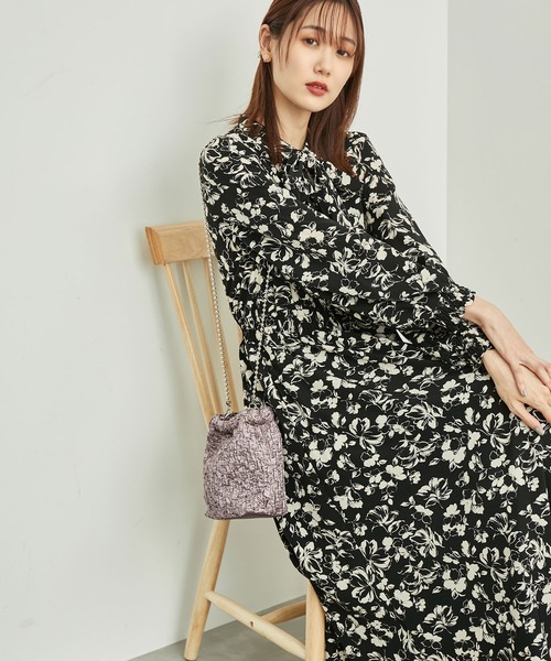 ROPE' PICNIC（ロペピクニック）の「フラワープリントリボンワンピース（ワンピース・レディース・ブルー系その他/キナリ/ブラック系その他・38）」の8枚目の写真