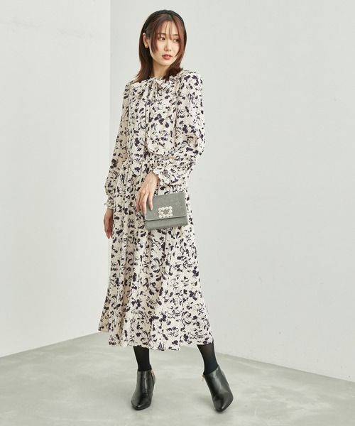 ROPE' PICNIC（ロペピクニック）の「フラワープリントリボンワンピース（ワンピース・レディース・ブルー系その他/キナリ/ブラック系その他・38）」の9枚目の写真