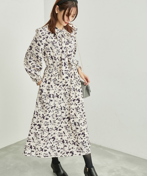 ROPE' PICNIC（ロペピクニック）の「フラワープリントリボンワンピース（ワンピース・レディース・ブルー系その他/キナリ/ブラック系その他・38）」の11枚目の写真