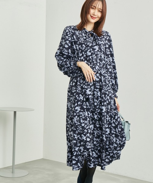 ROPE' PICNIC（ロペピクニック）の「フラワープリントリボンワンピース（ワンピース・レディース・ブルー系その他/キナリ/ブラック系その他・38）」の14枚目の写真