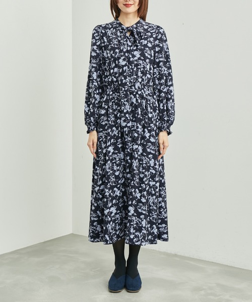 ROPE' PICNIC（ロペピクニック）の「フラワープリントリボンワンピース（ワンピース・レディース・ブルー系その他/キナリ/ブラック系その他・38）」の18枚目の写真