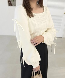 リボンケーブルニットプルオーバー【ZOZOTOWN限定アイテム】