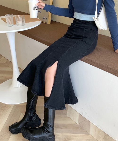 Miniministore(ミニミニストア)の「デニムマーメイドスカート大人セクシー(デニムスカート・レディース・ブラック/ライトブルー・M/S/L/XL)」の6枚目の写真