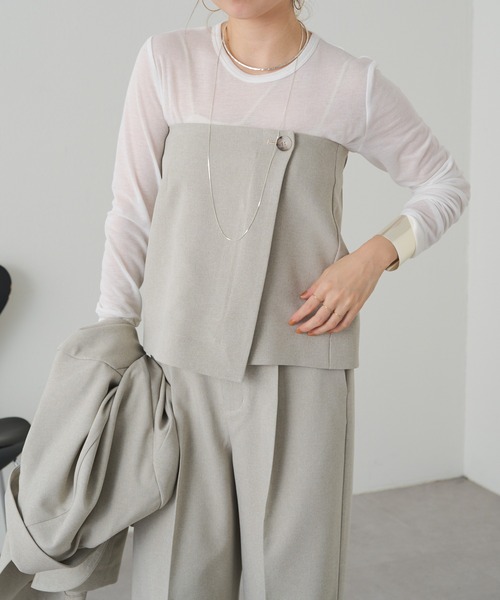 Omekashi（オメカシ）の「2WAY TRビスチェ（チューブトップ・レディース・ベージュ/ライトグレー・FREE）」の22枚目の写真