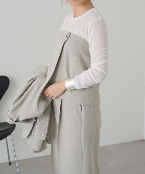 Omekashi（オメカシ）の「2WAY TRビスチェ（チューブトップ・レディース・ベージュ/ライトグレー・FREE）」の21枚目の写真