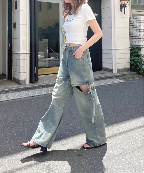 セール】セパレートデニムパンツ（デニムパンツ）｜one way