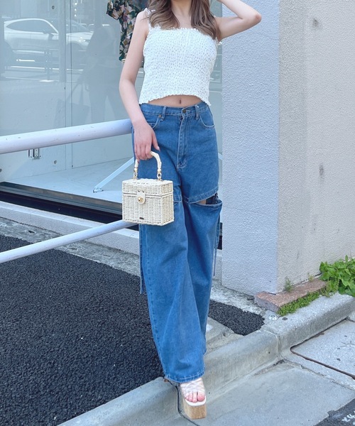 週末セール価格✨️45R✨️再び ocean デニムパンツ セール】セパレートデニムパンツ（デニムパンツ）｜one way