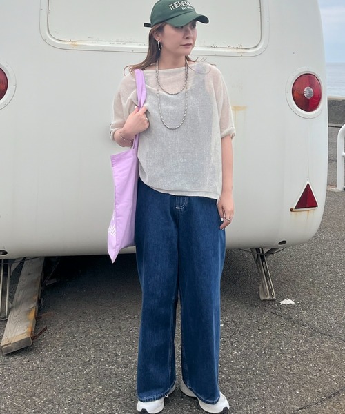 セール】シームレスワイドストレートデニム（デニムパンツ