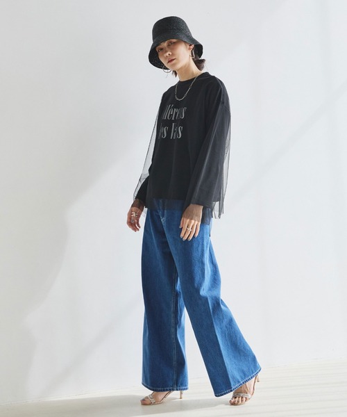 Doux archives（ドゥアルシーヴ）の「シームレスワイドストレートデニム（デニムパンツ・レディース・アイボリー/ブルー/ネイビー・MEDIUM/LARGE）」の14枚目の写真