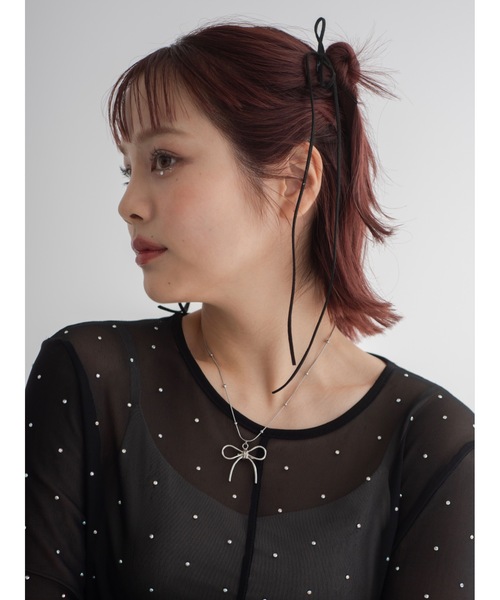 jumelle（ジュメロ）の「ribbon necklace（ネックレス・レディース・シルバー・FREE）」の20枚目の写真