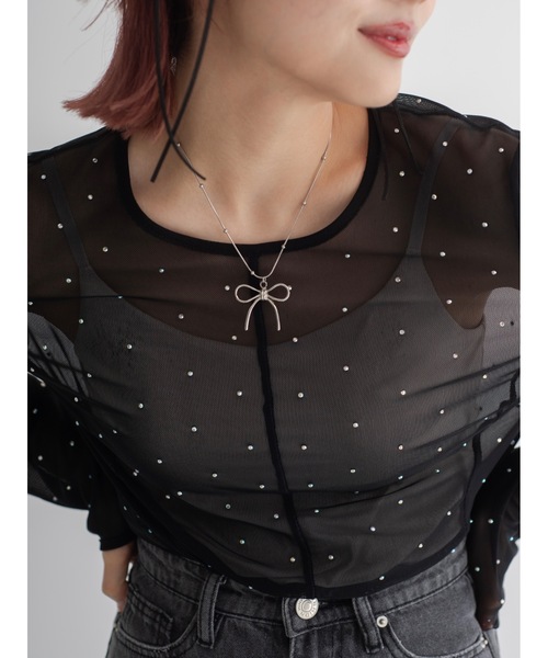 jumelle（ジュメロ）の「ribbon necklace（ネックレス・レディース・シルバー・FREE）」の21枚目の写真