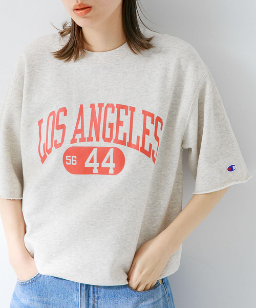 「Champion」 スウェットカットソー MEDIUM ベージュ レディース Champion 「Champion」 スウェットカットソー MEDIUM ベージュ