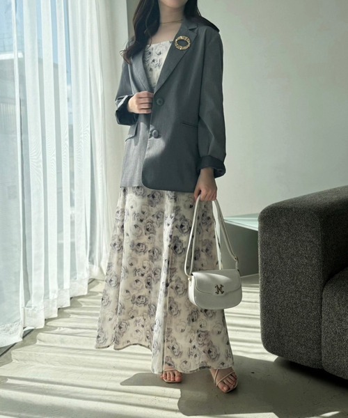 セール】【OTONA NICE】ブローチ付きテーラードジャケット（テーラード