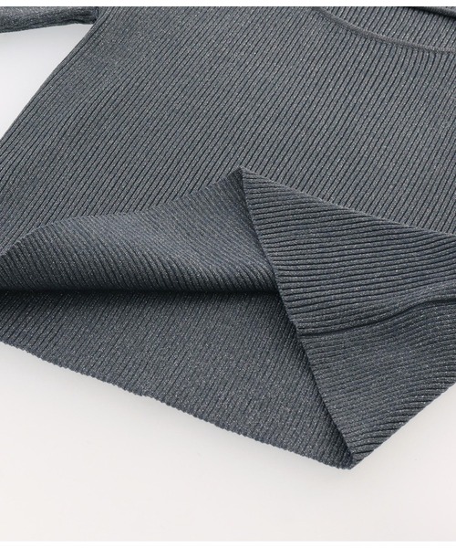 ANAP（アナップ）の「ラメ糸 ベルトデザイン リブニット トップス（ニット/セーター・レディース・ライトピンク/ブラック/オフホワイト/ブルー・FREE）」の7枚目の写真