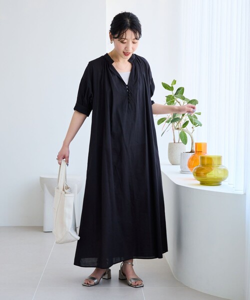 セール】WEB限定 インド 組紐ボタン スキッパーワンピース（ワンピース  