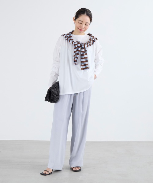 MICA&DEAL(マイカ&ディール)の「ベーシックロングTシャツ(Tシャツ/カットソー・レディース・ホワイト/スミクロ・FREE)」の19枚目の写真
