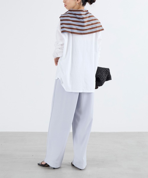 MICA&DEAL(マイカ&ディール)の「ベーシックロングTシャツ(Tシャツ/カットソー・レディース・ホワイト/スミクロ・FREE)」の21枚目の写真