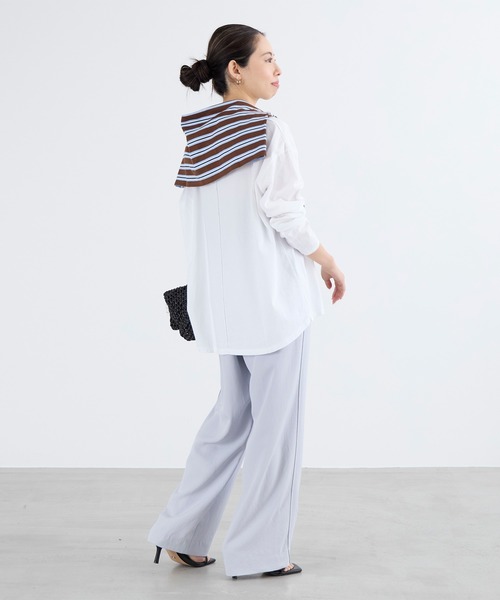 MICA&DEAL(マイカ&ディール)の「ベーシックロングTシャツ(Tシャツ/カットソー・レディース・ホワイト/スミクロ・FREE)」の22枚目の写真