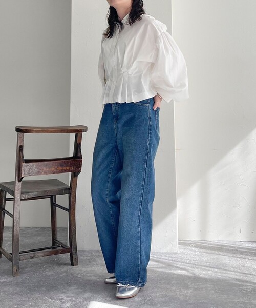 fredy emue（フレディエミュ）の「袖チュールクロップドブラウス（シャツ/ブラウス・レディース・オフホワイト/ブラック/ブルー系その他・38）」の7枚目の写真