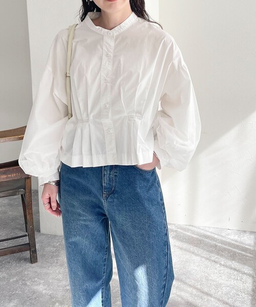 fredy emue（フレディエミュ）の「袖チュールクロップドブラウス（シャツ/ブラウス・レディース・オフホワイト/ブラック/ブルー系その他・38）」の9枚目の写真