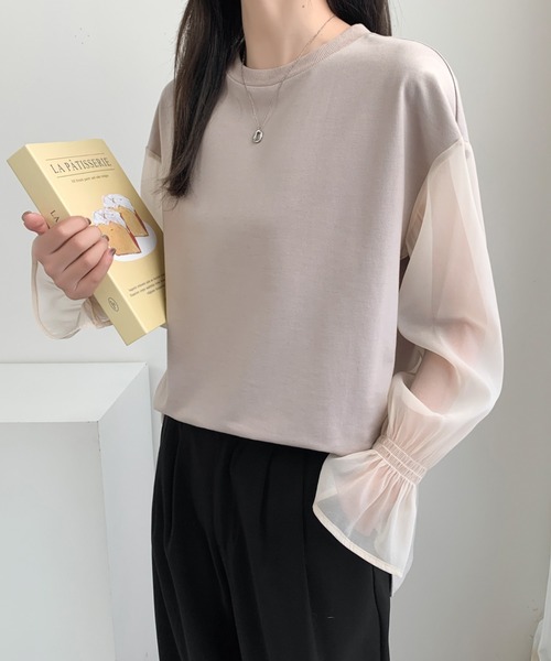 ABITOKYO(アビトーキョー)の「シアーキャンディスリーブカットソー(Tシャツ/カットソー・レディース・ベージュ/ホワイト/ブラック・M/L)」の19枚目の写真