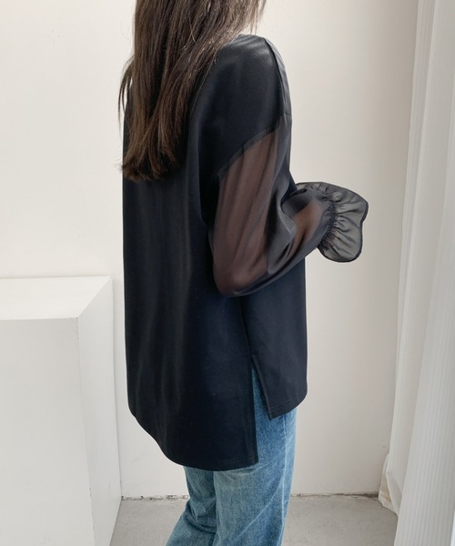 ABITOKYO(アビトーキョー)の「シアーキャンディスリーブカットソー(Tシャツ/カットソー・レディース・ベージュ/ホワイト/ブラック・M/L)」の10枚目の写真