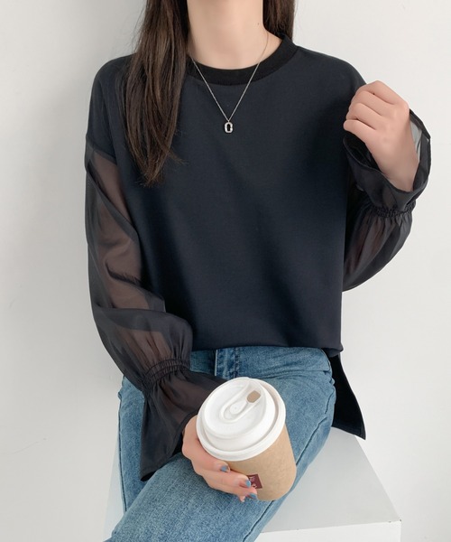 ABITOKYO(アビトーキョー)の「シアーキャンディスリーブカットソー(Tシャツ/カットソー・レディース・ベージュ/ホワイト/ブラック・M/L)」の16枚目の写真