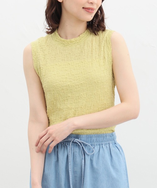 Honeys（ハニーズ）の「ハイネックタンクトップ（タンクトップ・レディース・ブラック/アイボリー/イエロー系その他/グレイッシュベージュ/スモークピンク・LL/S/M/L）」の4枚目の写真