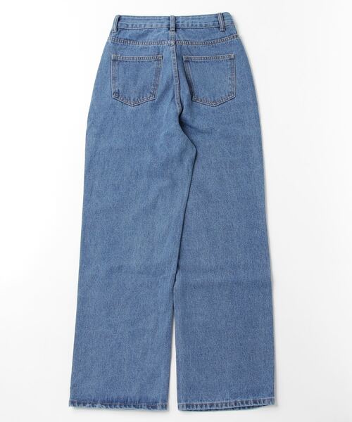 デニム加工リボン　さゆり染め セール】リボン抜染セミワイドデニム（デニムパンツ）｜LYEON（リヨン