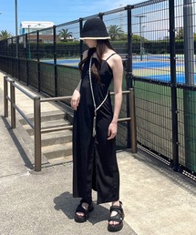 スリット入りロングキャミワンピース