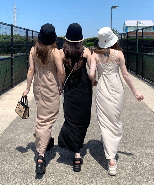 non-hedge（ノンヘッジ）の「スリット入りロングキャミワンピース（ワンピース・レディース・モカ/ベージュ/ブラック/チャコールグレー・FREE）」の14枚目の写真