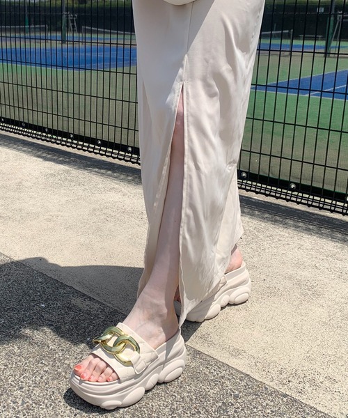 non-hedge（ノンヘッジ）の「スリット入りロングキャミワンピース（ワンピース・レディース・モカ/ベージュ/ブラック/チャコールグレー・FREE）」の9枚目の写真